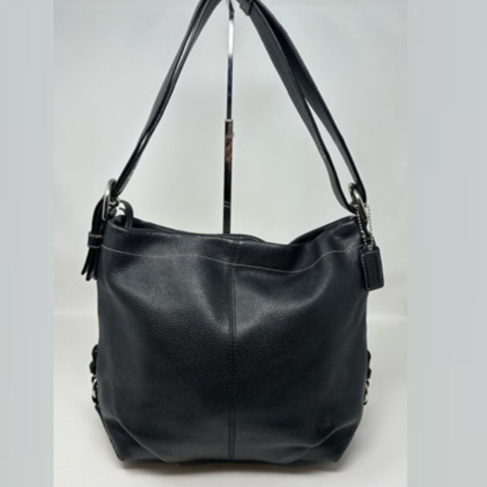 Coach Black Leather Shoulder Bag EUC Free Shipping